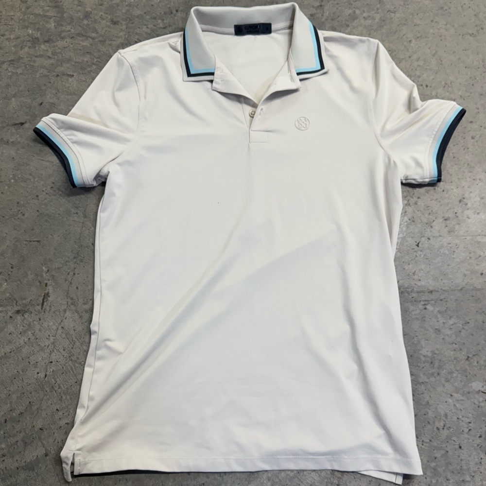 G/FORE White‎ Polo with Blue and Black Trim